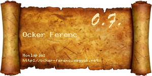 Ocker Ferenc névjegykártya